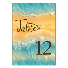 Numeração De Mesa Casamento de água com Ouro de água costeira e turq