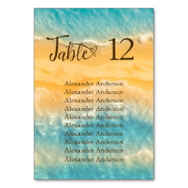 Numeração De Mesa Casamento de água com Ouro de água costeira e turq