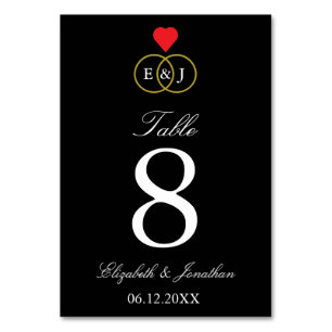 Numeração De Mesa Casamento de Anéis Entwinados