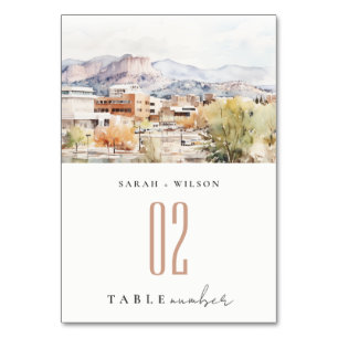 Numeração De Mesa Casamento de Aquarela Colorado Springs, Colorado