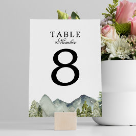 Numeração De Mesa Casamento de Aquarela da Floresta Clássica Elegant