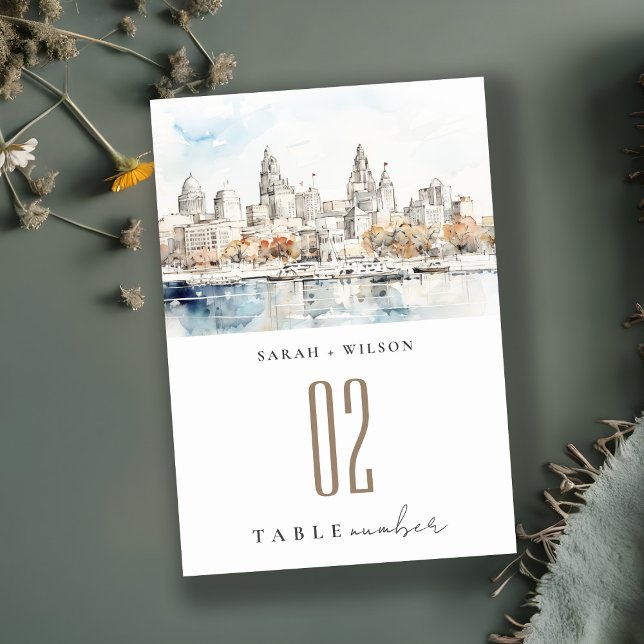 Numeração De Mesa Casamento de Aquarela de Kansas City Missouri (Criador carregado)