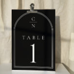 Numeração De Mesa Casamento de Arca de Monograma Moderno Elegante<br><div class="desc">Número da Tabela Casada de Arch do Monograma Moderno Elegante</div>