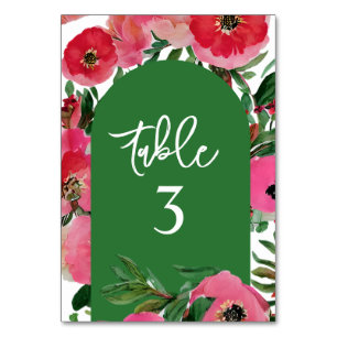 Numeração De Mesa Casamento de Arca Verde Anemone com Aquarela