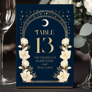 Numeração De Mesa Casamento de Arch Elegante Celestial Marinho Nouve