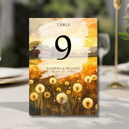 Numeração De Mesa Casamento de Arte em Aquarela do Celeiro do Dente-