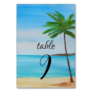 Numeração De Mesa Casamento de Árvore de Verão na Ilha Tropical de P