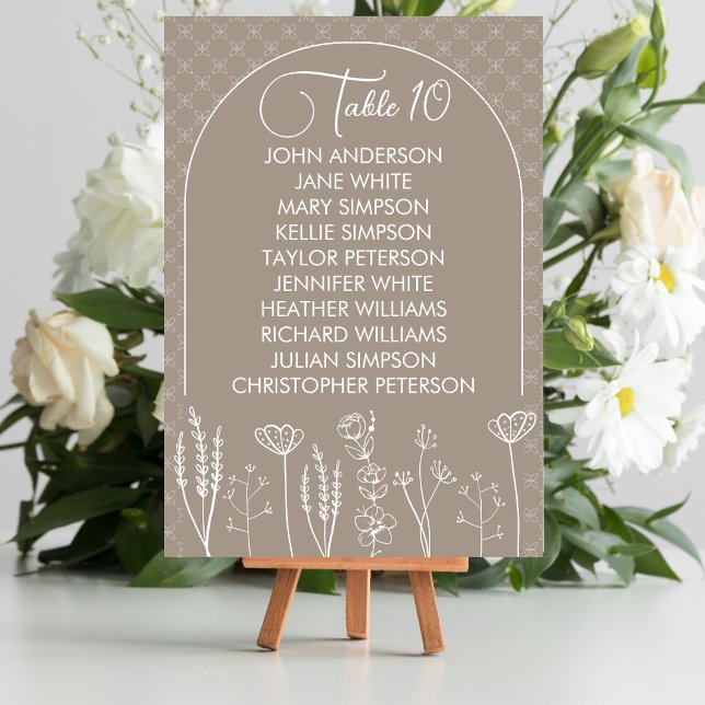 Numeração De Mesa Casamento de Beige Wildflower Bohemian (Criador carregado)