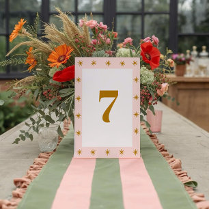 Numeração De Mesa Casamento de Boho Colorido de Onda Colorida Retro