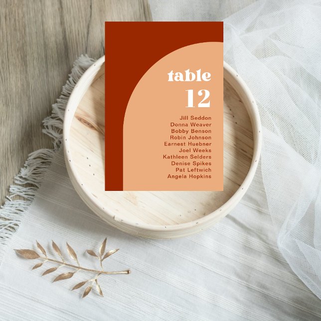 Numeração De Mesa Casamento de Boho com Peach Terracotta Arch Chic (Criador carregado)