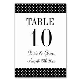 Numeração De Mesa Casamento de bolinhas brancas e pretas