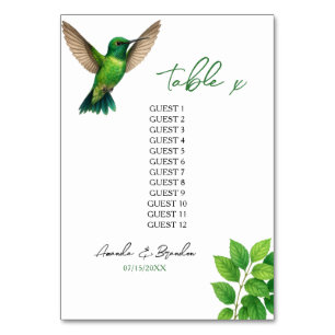 Numeração De Mesa Casamento de Borda Botânica de Leafy-Leafy Green H