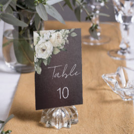 Numeração De Mesa Casamento de Borgonha e Rosas Brancas Vintage Boho