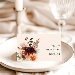 Numeração De Mesa Casamento de Borgonha Elegante