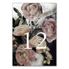 Numeração De Mesa Casamento de Bouquet Rosa Negra-Fumaça
