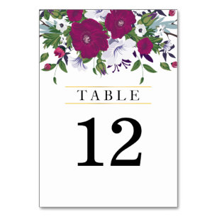 Numeração De Mesa Casamento de buquê de flor violeta roxa botulínica