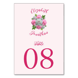 Numeração De Mesa Casamento de Buquê de Peony