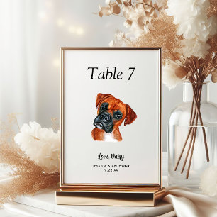 Numeração De Mesa Casamento de Cachorro Aquarela Moderna Simples 