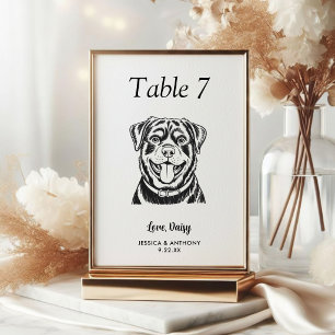 Numeração De Mesa Casamento de Cachorro Preto e Branco Simples 