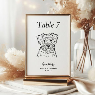 Numeração De Mesa Casamento de Cachorro Preto e Branco Simples