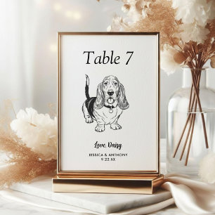 Numeração De Mesa Casamento de Cachorro Preto e Branco Simples