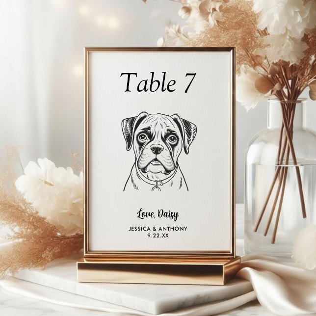 Numeração De Mesa Casamento de Cachorro Preto e Branco Simples  (Criador carregado)