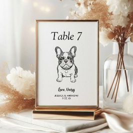 Numeração De Mesa Casamento de Cachorro Simples Preto e Branco