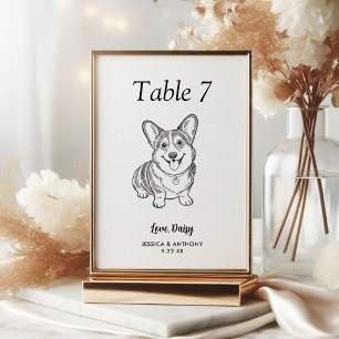 Numeração De Mesa Casamento de Cachorro Simples Preto e Branco