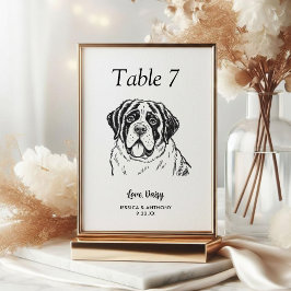 Numeração De Mesa Casamento de Cachorro Simples Preto e Branco