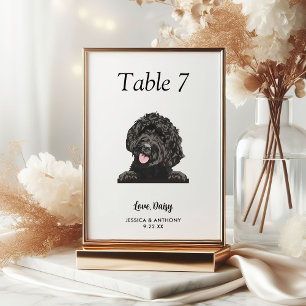 Numeração De Mesa Casamento de Cachorro Simples Preto e Branco
