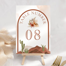 Casamento de Cacto no Deserto de Terracota Floral