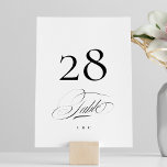 Numeração De Mesa Casamento de Caligrafia Elegante Branca<br><div class="desc">Número da Tabela - elegante e impressionante - parte de uma coleção</div>