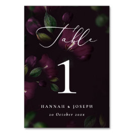 Numeração De Mesa Casamento de Caligrafia Gótica com Sangue Roxo Moo
