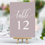Numeração De Mesa Casamento de Caligrafia Minimalista Dusty Lavanda<br><div class="desc">Mande seus convidados para seus assentos com esses números elegantes de mesas roxas de lavanda roxas. Apresentando uma design minimalista com a caligrafia moderna, esses números de tabelas adicionam um toque de sofisticação à sua recepção de casamento. O fundo suave e a tipografia elegante e limpa garantem uma leitura fácil...</div>