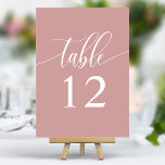 Numeração De Mesa Casamento de Caligrafia Minimalista Dusty Rosa Pin<br><div class="desc">Aumente sua recepção de casamento com elegância subestimada. Esses números de tabela minimalistas apresentam uma palavra solteiro, "Mesa", em um delicado roteiro de caligrafia em um fundo cor-de-rosa rosa empoeirado. O design simples, mas refinado, adiciona um toque de sofisticação à sua mesa, permitindo que seus arranjos florais e outras decorações...</div>