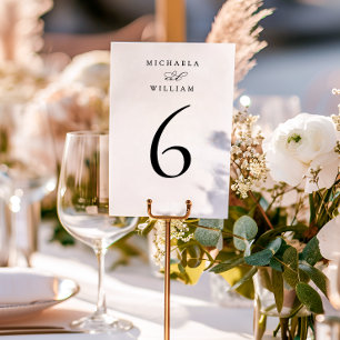 Numeração De Mesa Casamento de Caligrafia Minimalista Moderno Elegan