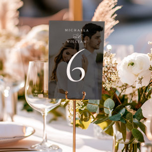 Numeração De Mesa Casamento de Caligrafia Minimalista Moderno Elegan