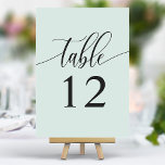 Numeração De Mesa Casamento de Caligrafia Minimalista Pastel Mint<br><div class="desc">Mande seus convidados para seus assentos com esses números elegantes de mesas de casamento verde de menta pastel. Apresentando uma design minimalista com a caligrafia moderna, esses números de tabelas adicionam um toque de sofisticação à sua recepção de casamento. O fundo suave e a tipografia elegante e limpa garantem uma...</div>