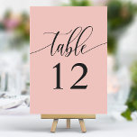 Numeração De Mesa Casamento de Caligrafia Minimalista Rosa-Rosa Mole<br><div class="desc">Mande seus convidados para seus assentos com esses elegantes números de mesas de casamento rosa-rosa-coral. Apresentando uma design minimalista com a caligrafia moderna, esses números de tabelas adicionam um toque de sofisticação à sua recepção de casamento. O fundo suave e a tipografia elegante e limpa garantem uma leitura fácil e...</div>