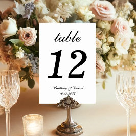 Numeração De Mesa Casamento de Caligrafia Minimalista Simples em Pre