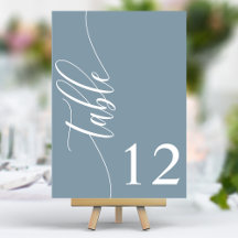 Casamento de Caligrafia Moderna Azul Empoeirado