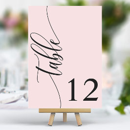 Numeração De Mesa Casamento de Caligrafia Moderna Blush Pink