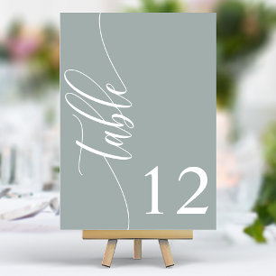 Numeração De Mesa Casamento de Caligrafia Moderna em Sage Empoeirado