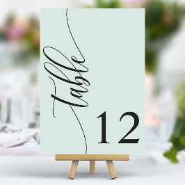 Numeração De Mesa Casamento de Caligrafia Moderna Pastel Mint Green
