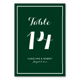 Numeração De Mesa Casamento de Caligrafia Moderna Verde Floresta