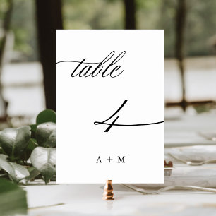 Numeração De Mesa Casamento de Caligrafia Romântica Número 4,