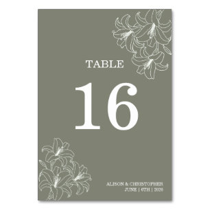 Numeração De Mesa Casamento de Cantos de Flora Simples e Elegante