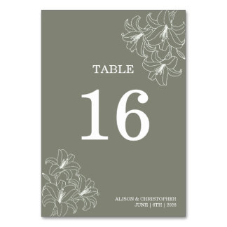 Numeração De Mesa Casamento de Cantos de Flora Simples e Elegante