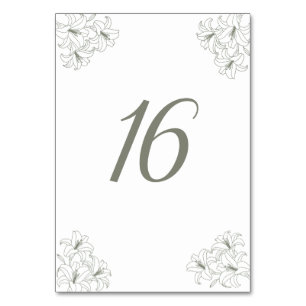 Numeração De Mesa Casamento de Cantos de Flora Simples e Elegante