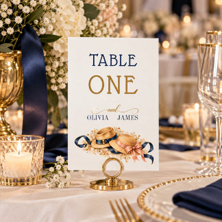 Numeração De Mesa Casamento de Casal Maduro Azul Marinho e Dourado
